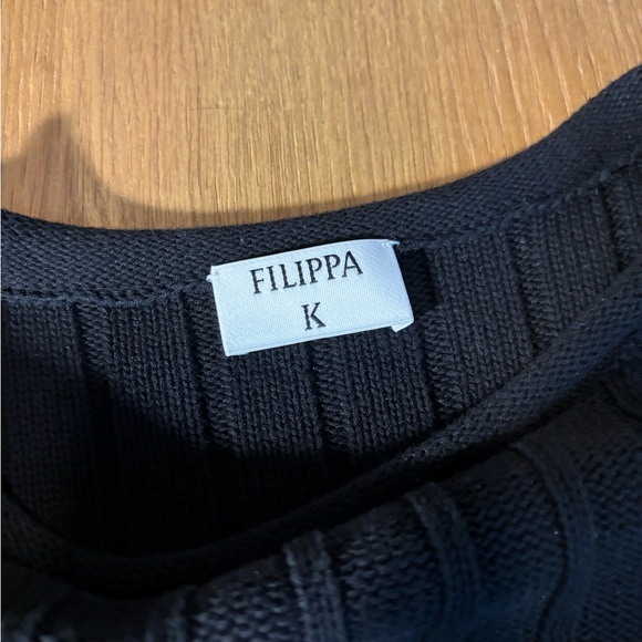 Black Ribbed Crew Neck Sweater - Picture 4 of 5